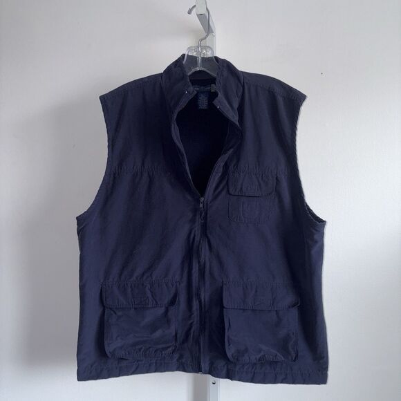 Travel Gear Navy Blue Vest With Utility Pockets Mens Size Large - Picture 4 of 9